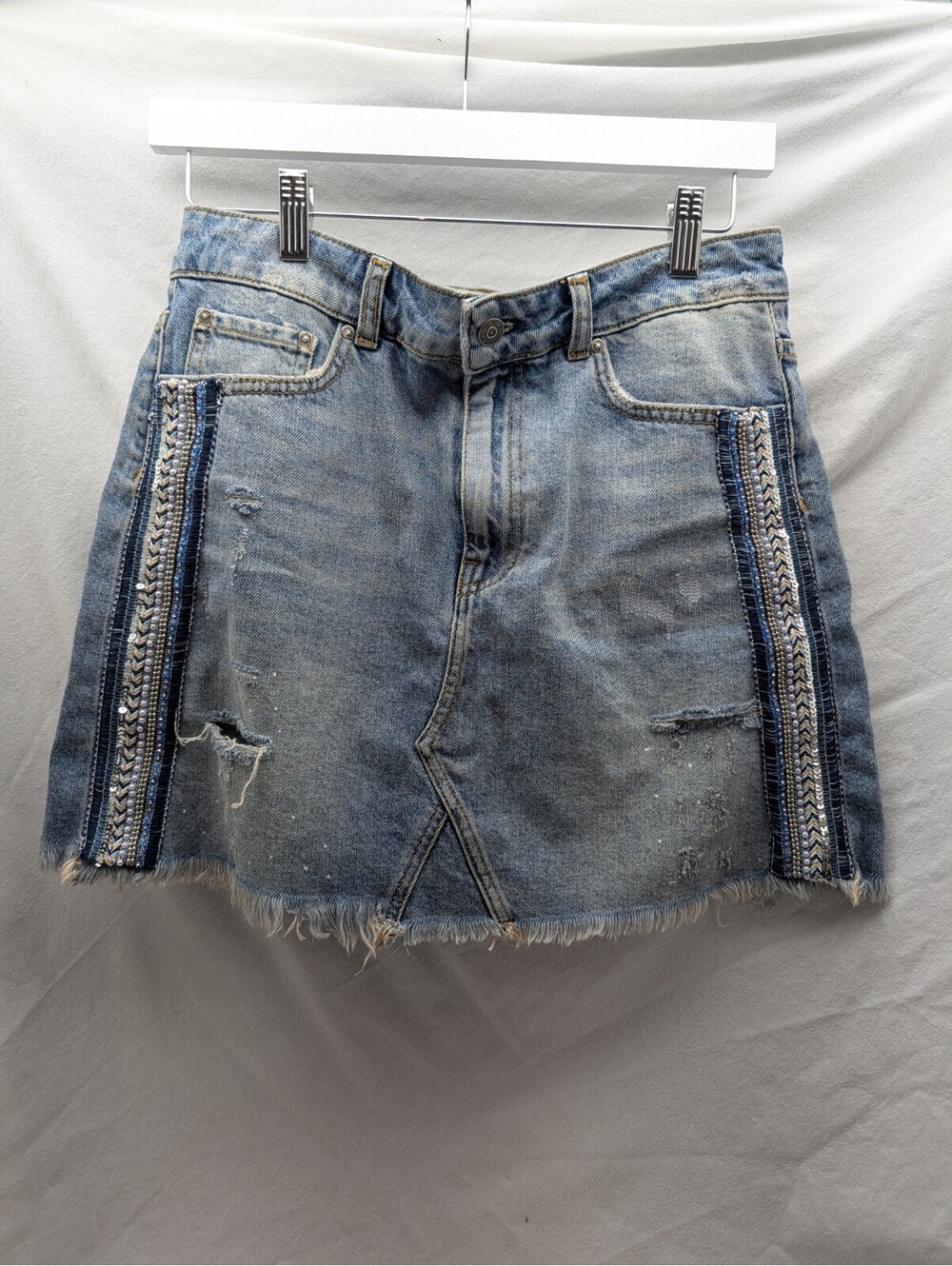 Free People Mini Blue Denim Skirt Size 6